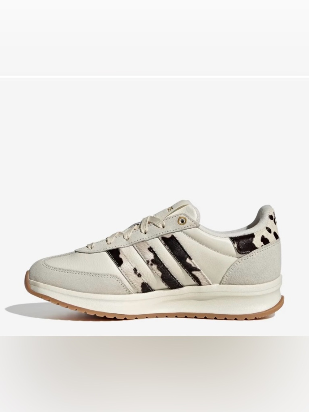 Adidas run 70’s 2.0 cloud form sneakers in cow print, nwot, size 9 women’s